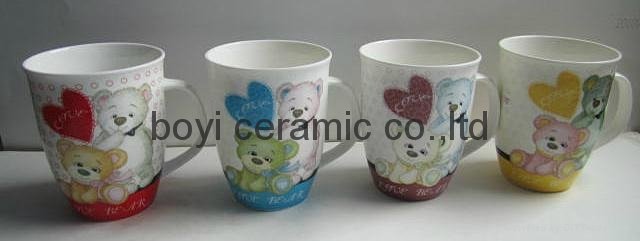 Calypso/Carnivale Shape fine bone china mug ceramic mug OEM design 3