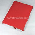 High Quality PU Leather Case For Ipad 2 Red Cobopanda