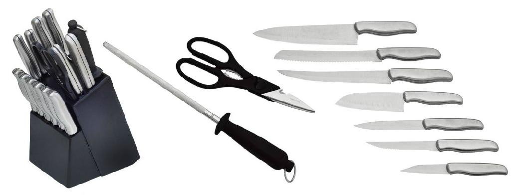 15 pcs knife set with sandwich handle 