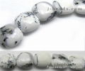 Dendritic Opal Puff Coin Smooth Beads