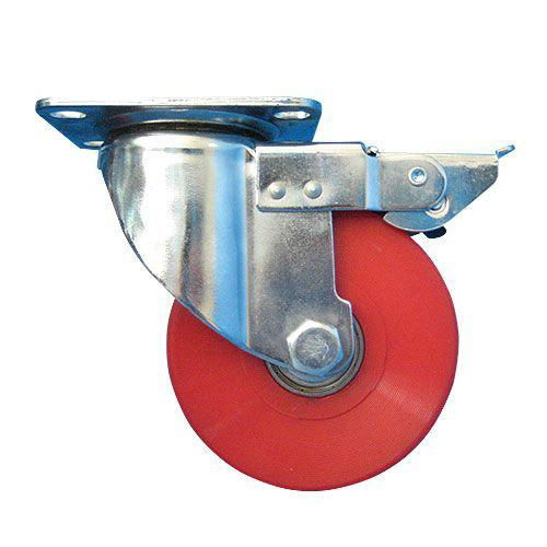 Total PU Swivel Chrome Plated Medium Duty Castor