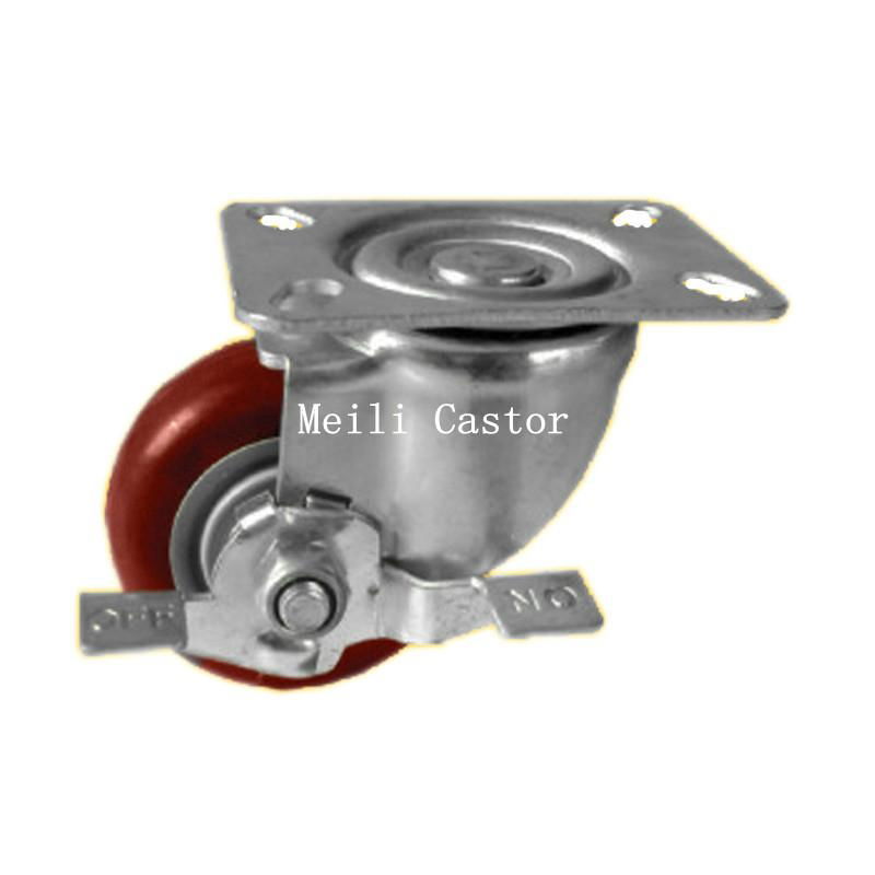 PP/Rubber Wheel Castor With Side Brake