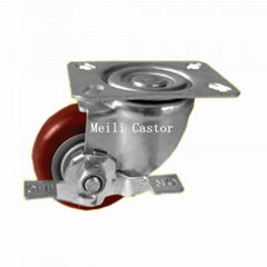 PP/Rubber Wheel Castor With Side Brake