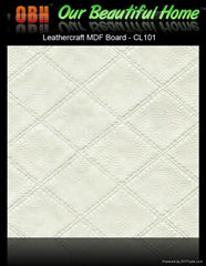 Artificial leather faced mdf board