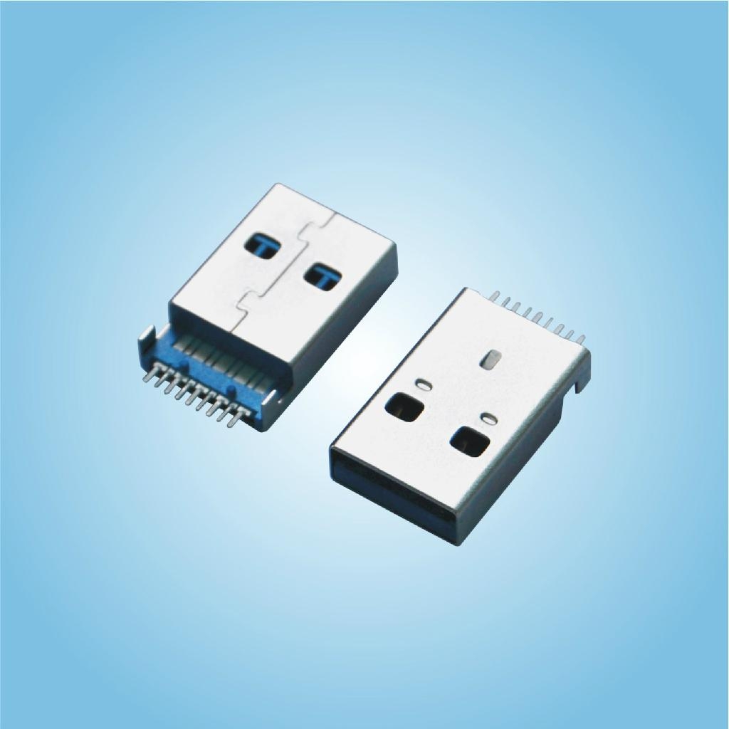micro usb3.0 b母三脚插板