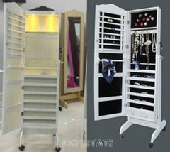  Wood mirror jewelry wardrobe 