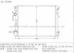 auto radiator for CLIO/KANGOO 1.2'98-01