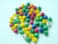 Color wood beads