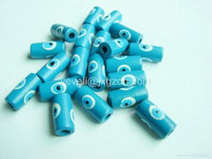 Tube wood beads