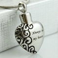 Stainless Steel Memorial Urn Jewelry Pendant 1