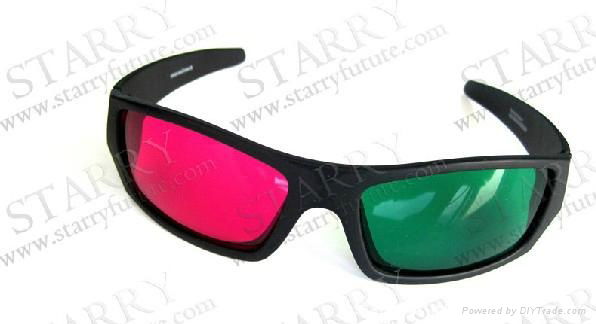 Plastic Green Magenta 3D Glasses