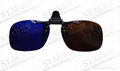 Clip on Brown Blue 3D Glasses