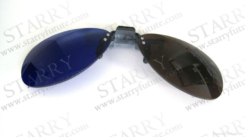 Clip on Brown Blue 3D Glasses  2