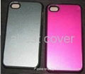 Leather Hard Back Cover Case for Iphone 4G 1