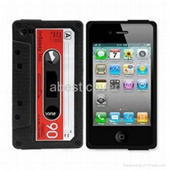 Silicone Cassette Tape Case / Skin / Cover for iPhone 4 4G