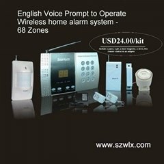 Wireless English Voice Prompt Home Alarm System