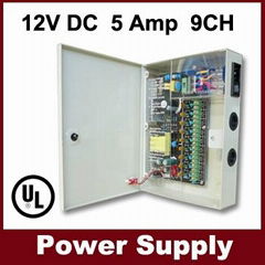 DC 12V 5A 9 way CCTV power supply