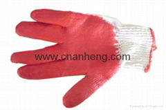 Latex coated cotton gloves