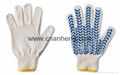 cotton knitted gloves with PVC dots 1