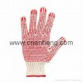 cotton knitted gloves with PVC dots 3