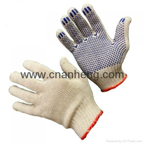 cotton knitted gloves with PVC dots 5