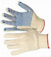 cotton knitted gloves with PVC dots 1