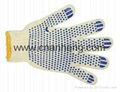 cotton knitted gloves with PVC dots 2