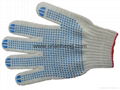 cotton knitted gloves with PVC dots 3