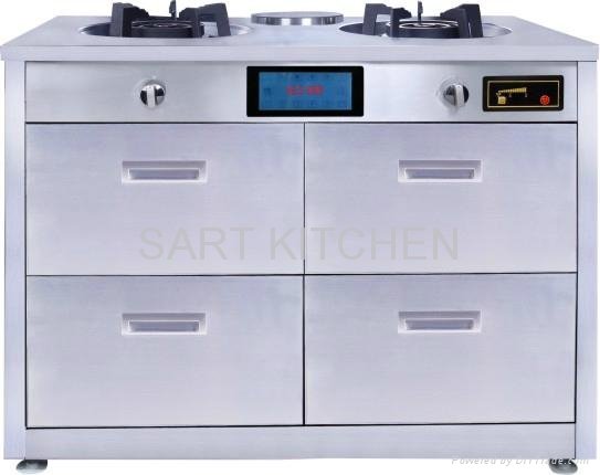 attached disinfection cabinet and induction cooker stove 2