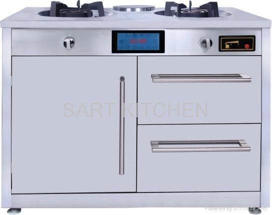 attached disinfection cabinet and induction cooker stove 3