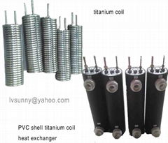 PVC shell titanium coil heat pump heat exchanger