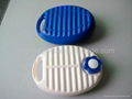 0.6L blow molding HDPE plastic oval hot water bottles 2