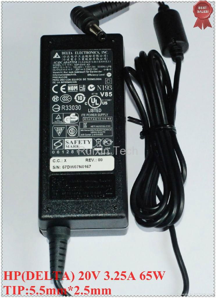 Wholesale-20V 3.25A 65W DELTA Laptop AC Adapter Original Authenticpower for