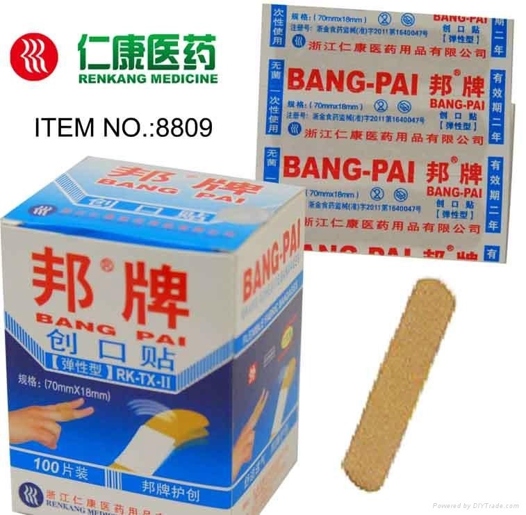 Elastic fabric wound plaster/band-aid 