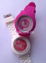 new design silicone conjunction watch 