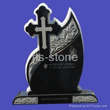 shanxi black granite cross tombstone 2