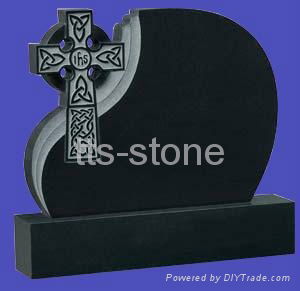 shanxi black granite cross tombstone 3