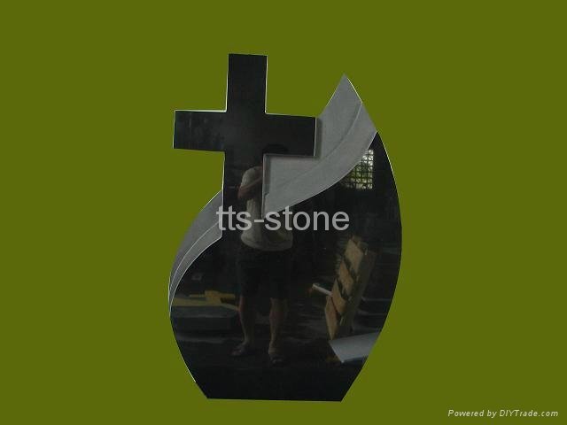 shanxi black granite cross tombstone 4