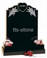 Black granite memorial tombstone