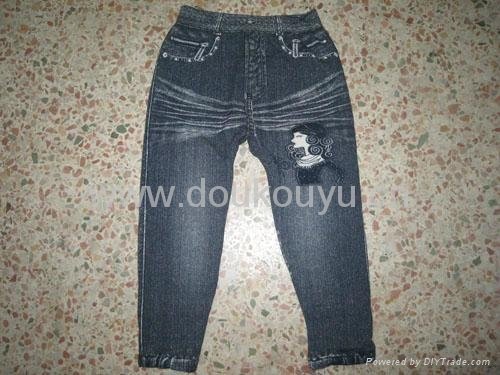 2012 Winter seamless copy jeans kids leggings