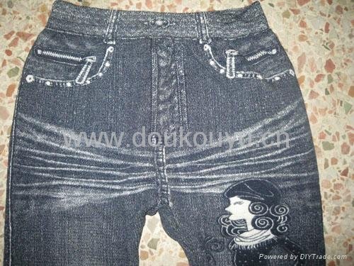 2012 Winter seamless copy jeans kids leggings 2