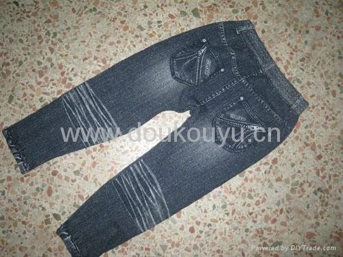 2012 Winter seamless copy jeans kids leggings 3