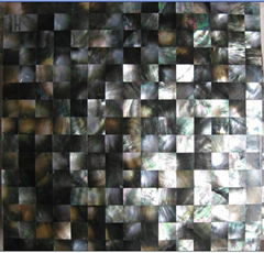 Square Black lip shell mosaics tiles with seamless