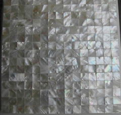 Seamless White lip shell mosaic for wall tiles