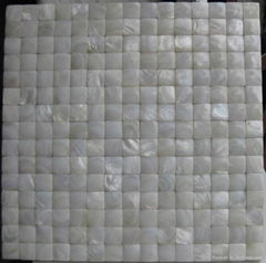 Convex Seamless White river shell mosaic tiles