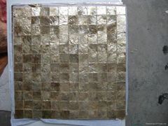 Natural Gold Capiz shell mosaic tiles for wall decoration