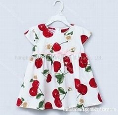 Beautiful New style children wholesale cherry dress