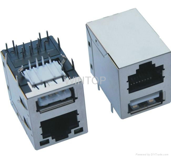 (Single USB) 8P RJ45 Jacks (Side Entry)