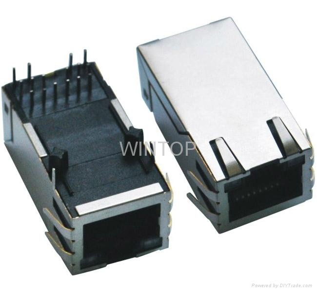 RJ45 Jacks With LED And EMI 1.3 Inch (Side Entry)