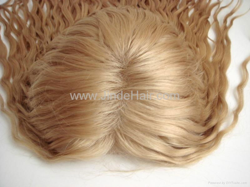 blonde fashion human hair lady hair piece 3